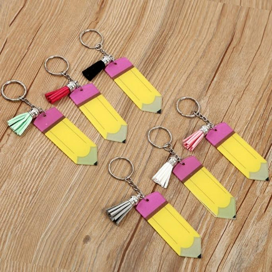 Acrylic Teacher’s Yellow Pencil Keychain