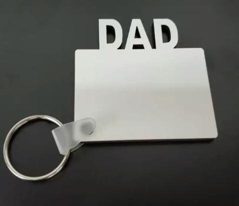 MDF Wood DAD Keychain