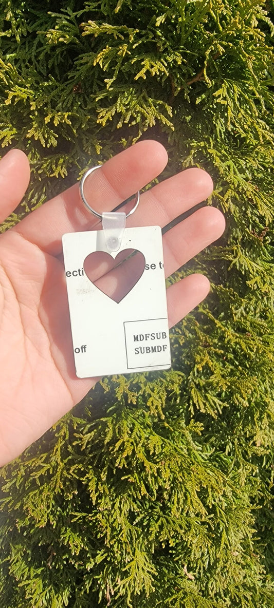 MDF Heart cut out Keychain