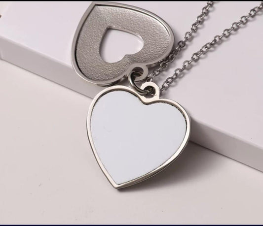 Sublimation Heart Locket necklace