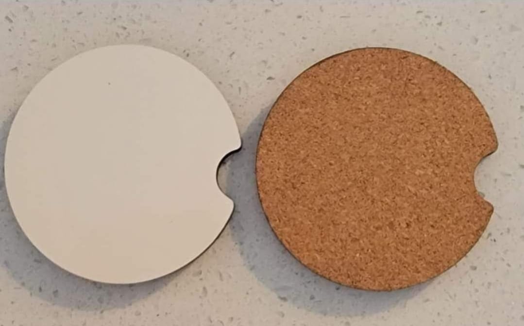 mdf  car coaster with cork backing