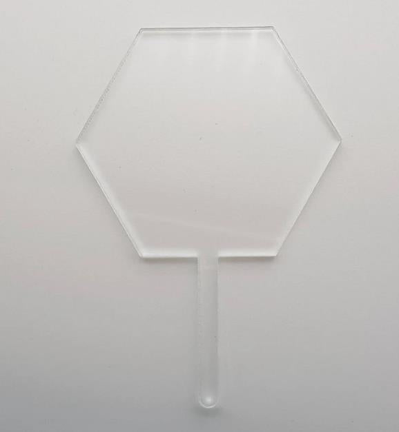 Acrylic Transparent Hexagon Cake Topper Blank