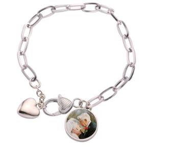 Sublimation Heart Metal Charm Bracelet