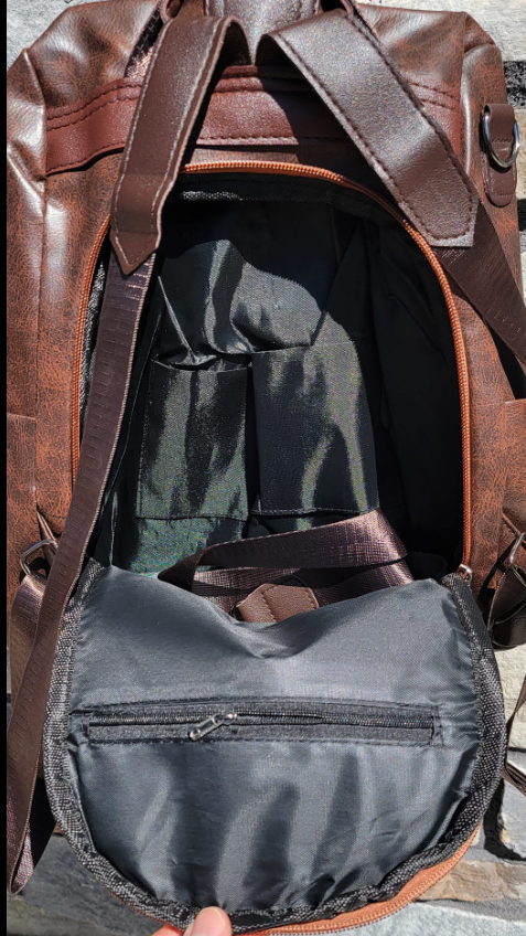 leather back packs