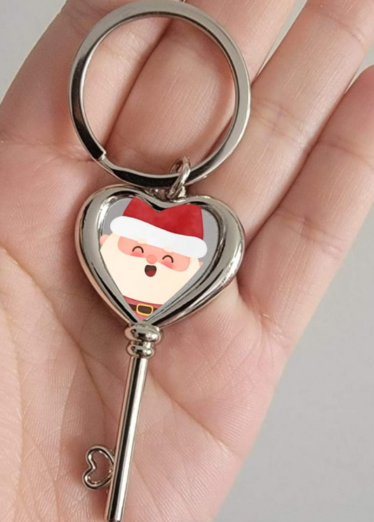 Heart key keychain Silver Sublimation