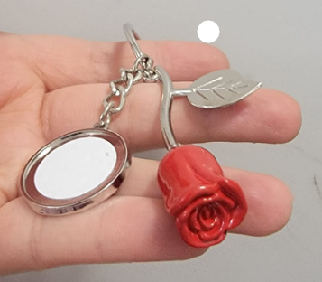 Rose Metal Charm with Round disc for sublimation