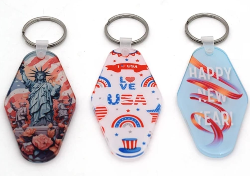 acrylic motel keychains for sublimation