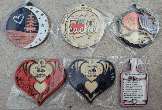 HOT SELLER! Finished Wooden Engraved and 3d Ornaments