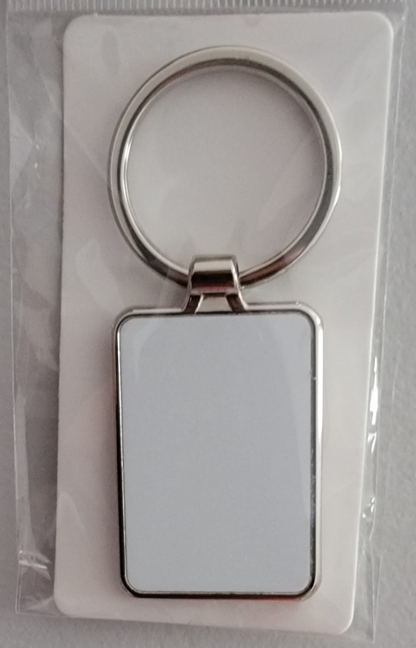 Sublimation Rectangle metal keychain with fishing hook charm