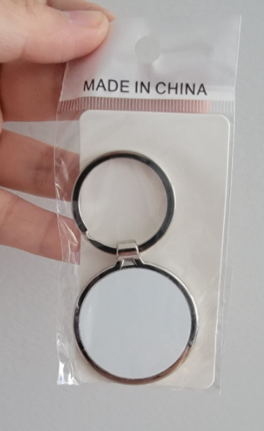 Sublimation round metal keychain with round disc