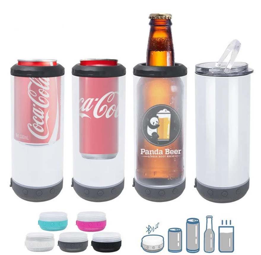 16 oz 4 in 1 cooler Speaker Bluetooth tumblers for sublimation