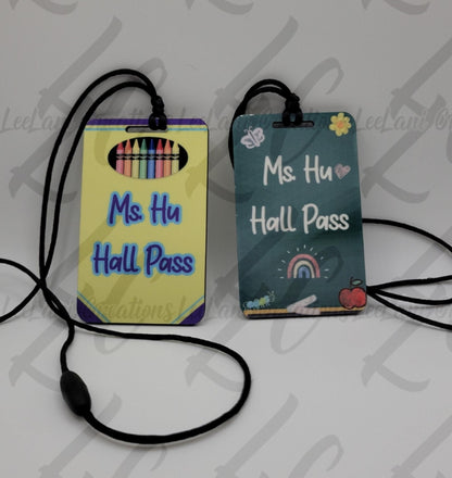 MDF Hall Pass with Lanyard