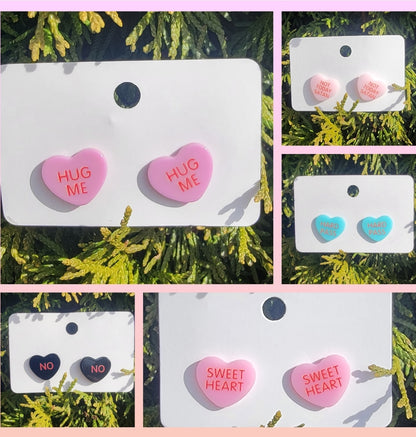 Conversation heart Stud earrings