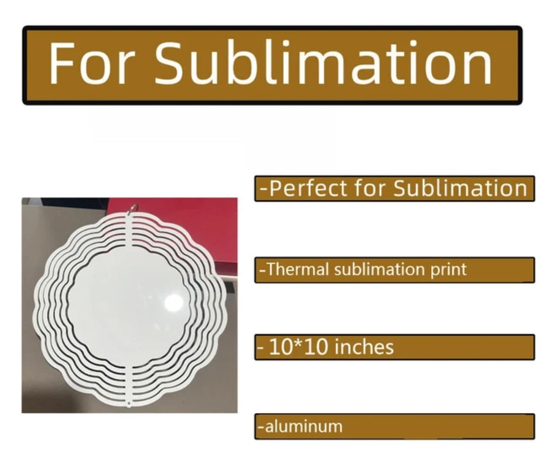 Sublimation 10 in Aluminum Wind Spinner  Ready to ship