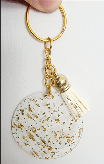 Gold flakes Acrylic keychains