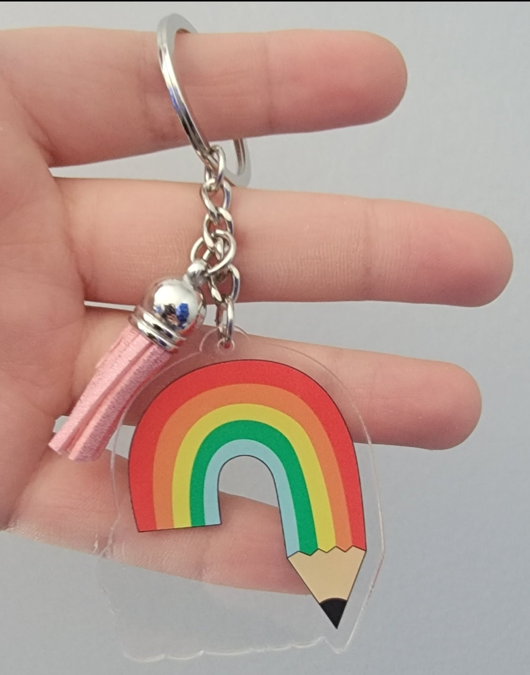 Rainbow/pencil Acrylic keychains