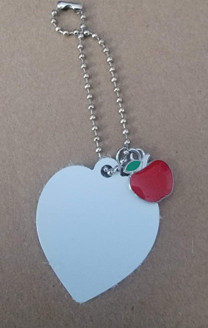 Keychain charms with heart disc for sublimation ( Choose different charms)