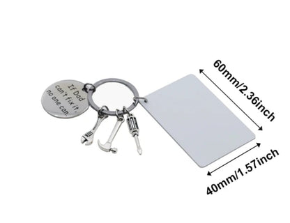 Tool Charms Keychain with Rectangle aluminum sheet for sublimation