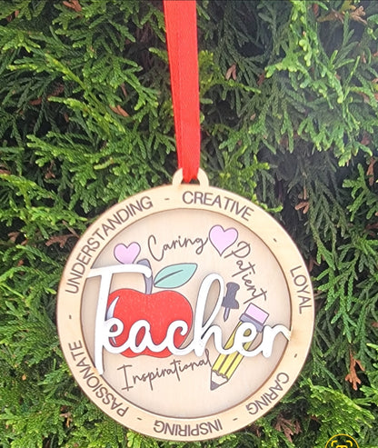 Teacher wooden ornaments