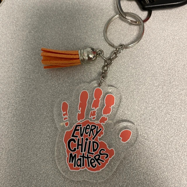 Every Child Matters Keychain Orange Shirt Day for Residential School Survivors made by an Indigenous from Odanak