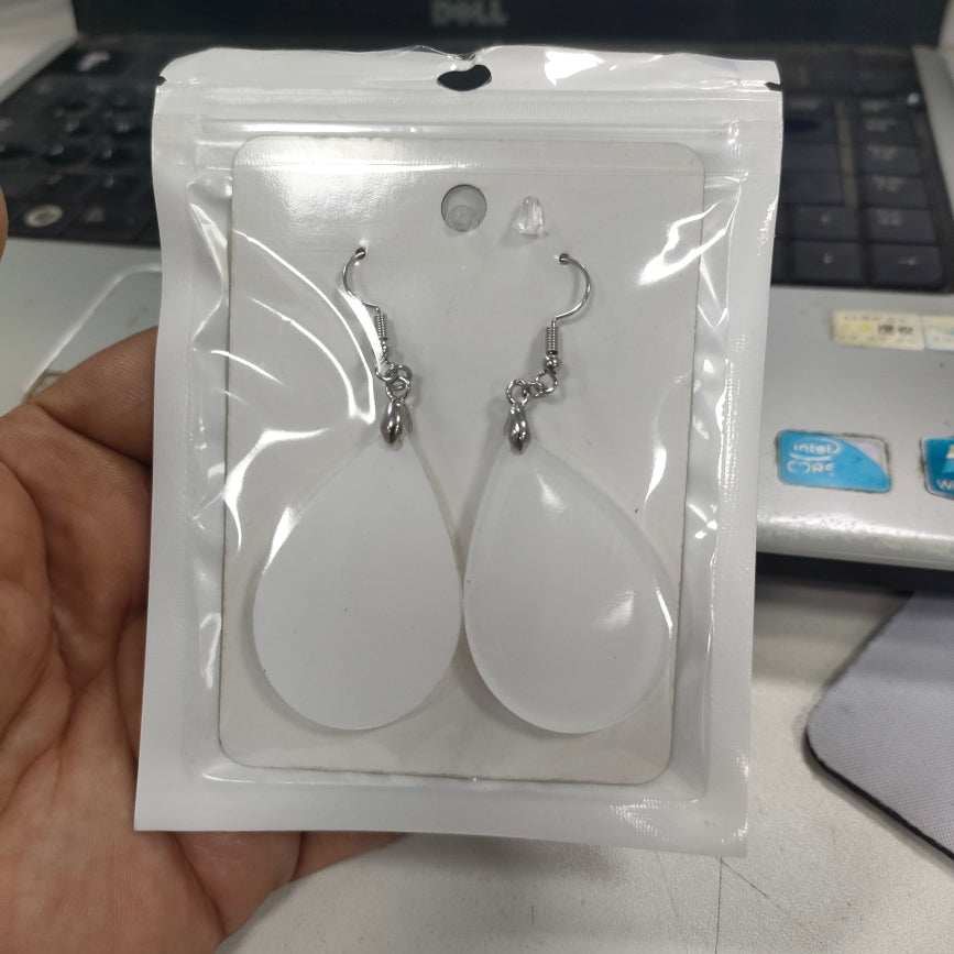 Acrylic Tear drop Earrings for sublimation with Sublimation cardstock