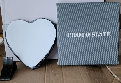 sublimation rectangle or heart shape  rock slate photo frame