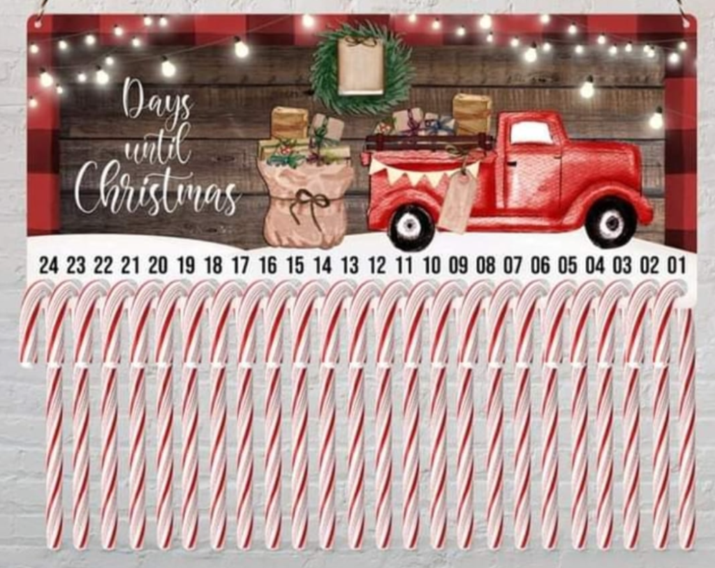 MDF Sublimation Candy Cane Countdown Board Blank | West Coast Craft